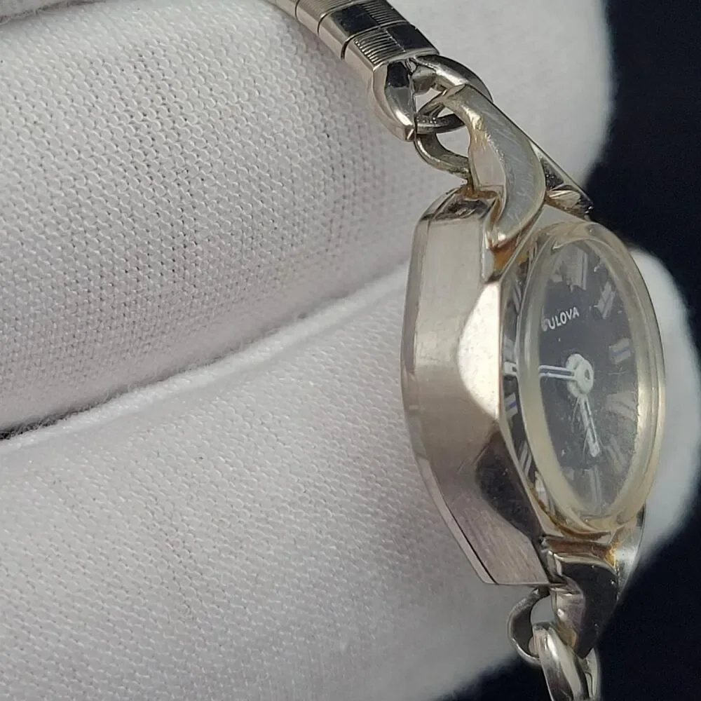 Bulova Women's Silver and Black Watch